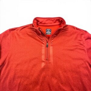 Callaway Pullover Mens XL Red 1/4 Zip Weather Series Fleece Long Sleeve Golf Top